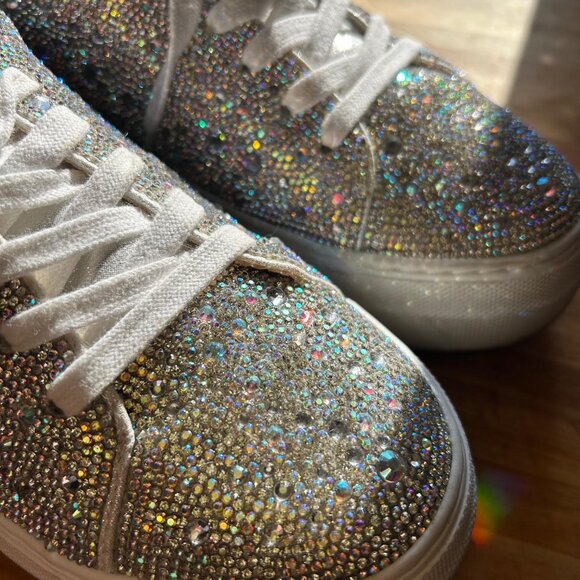 Betsey Johnson Holographic Silver Sneakers - Picture 1 of 7